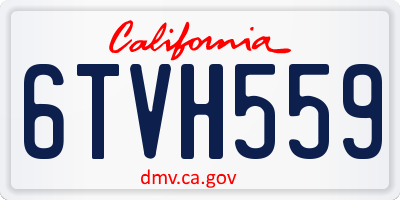 CA license plate 6TVH559
