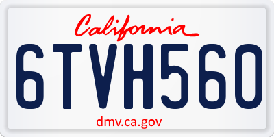 CA license plate 6TVH560