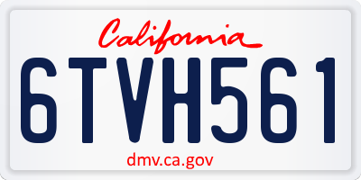 CA license plate 6TVH561