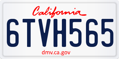 CA license plate 6TVH565