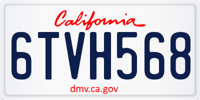 CA license plate 6TVH568