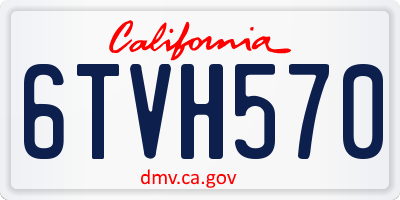 CA license plate 6TVH570