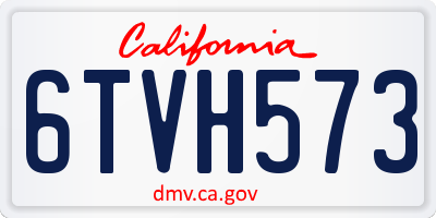 CA license plate 6TVH573