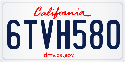 CA license plate 6TVH580