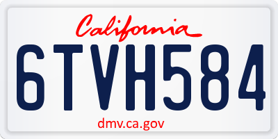 CA license plate 6TVH584