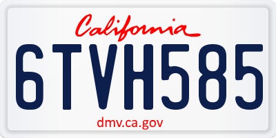 CA license plate 6TVH585