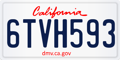 CA license plate 6TVH593