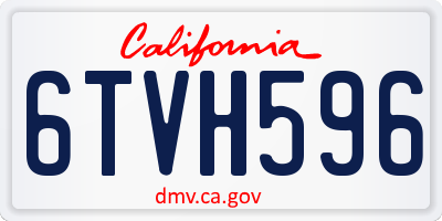 CA license plate 6TVH596