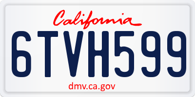 CA license plate 6TVH599