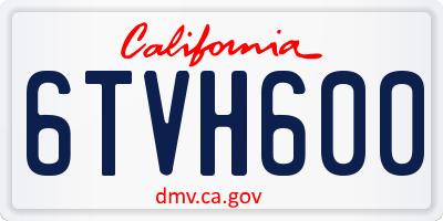 CA license plate 6TVH600