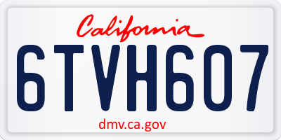 CA license plate 6TVH607