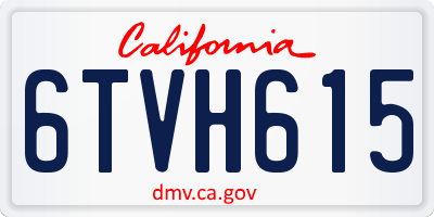 CA license plate 6TVH615