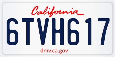 CA license plate 6TVH617