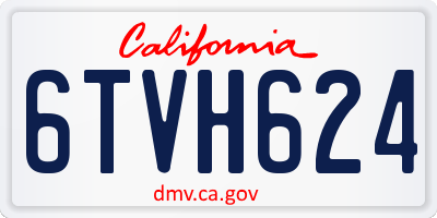 CA license plate 6TVH624