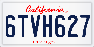 CA license plate 6TVH627
