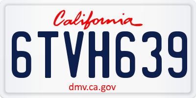 CA license plate 6TVH639