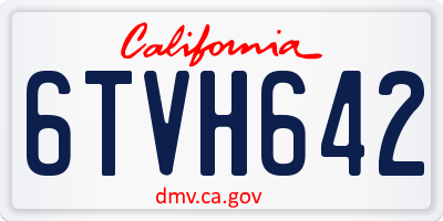 CA license plate 6TVH642