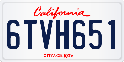 CA license plate 6TVH651