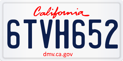 CA license plate 6TVH652