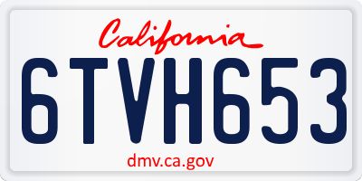 CA license plate 6TVH653