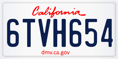 CA license plate 6TVH654