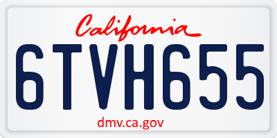CA license plate 6TVH655