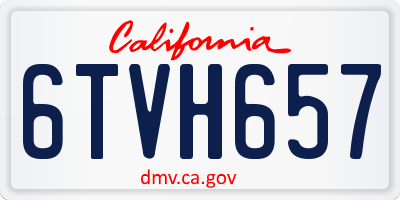 CA license plate 6TVH657
