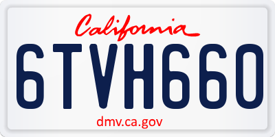 CA license plate 6TVH660