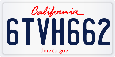 CA license plate 6TVH662