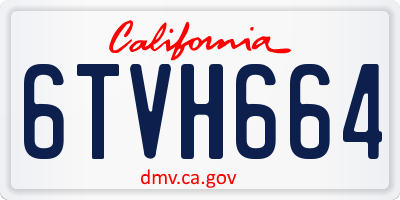CA license plate 6TVH664