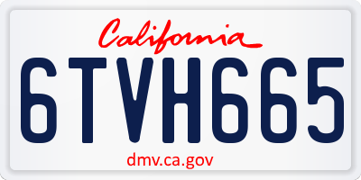 CA license plate 6TVH665