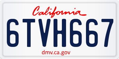CA license plate 6TVH667
