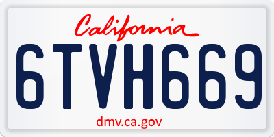 CA license plate 6TVH669