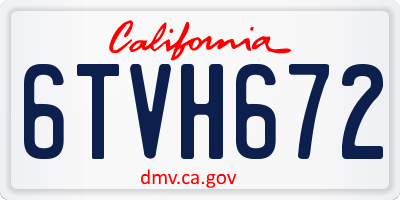 CA license plate 6TVH672