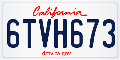 CA license plate 6TVH673