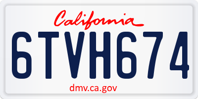 CA license plate 6TVH674