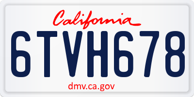 CA license plate 6TVH678