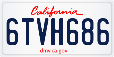 CA license plate 6TVH686