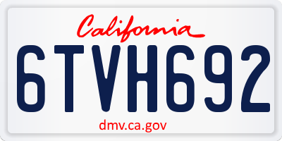 CA license plate 6TVH692
