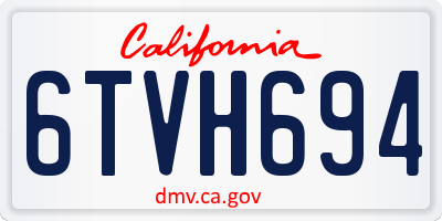 CA license plate 6TVH694
