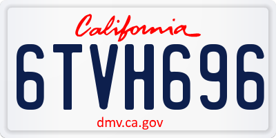 CA license plate 6TVH696