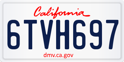 CA license plate 6TVH697