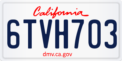 CA license plate 6TVH703