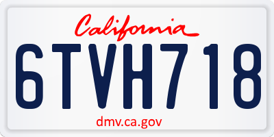 CA license plate 6TVH718