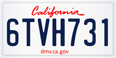 CA license plate 6TVH731