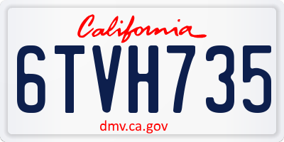 CA license plate 6TVH735