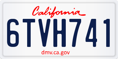 CA license plate 6TVH741