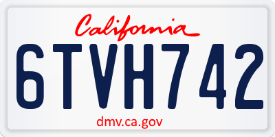 CA license plate 6TVH742