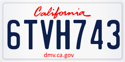 CA license plate 6TVH743