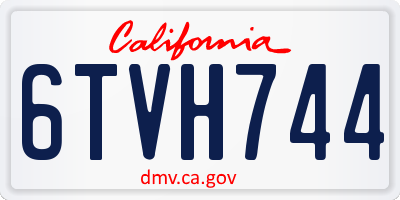 CA license plate 6TVH744